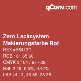 Code couleur: Zero Lacksystem - Makierungsfarbe Rot | qconv.com