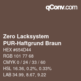 カラーコード: Zero Lacksystem - PUR-Haftgrund Braun | qconv.com