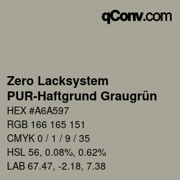 Farbcode: Zero Lacksystem - PUR-Haftgrund Graugrün | qconv.com