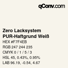 カラーコード: Zero Lacksystem - PUR-Haftgrund Weiß | qconv.com