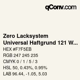 Farbcode: Zero Lacksystem - Universal Haftgrund 121 Weiß | qconv.com