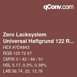 Código de color: Zero Lacksystem - Universal Haftgrund 122 Rot | qconv.com