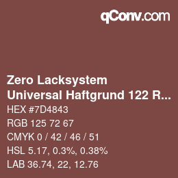 Código de color: Zero Lacksystem - Universal Haftgrund 122 Rot | qconv.com