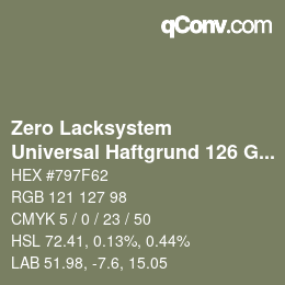 Color code: Zero Lacksystem - Universal Haftgrund 126 Grün | qconv.com