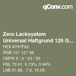 カラーコード: Zero Lacksystem - Universal Haftgrund 126 Grün | qconv.com