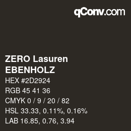 Código de color: ZERO Lasuren - EBENHOLZ | qconv.com