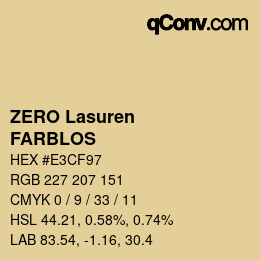 Código de color: ZERO Lasuren - FARBLOS | qconv.com