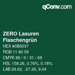 カラーコード: ZERO Lasuren - Flaschengrün | qconv.com