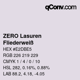 颜色代码: ZERO Lasuren - Fliederweiß | qconv.com