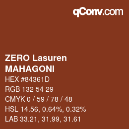 Código de color: ZERO Lasuren - MAHAGONI | qconv.com