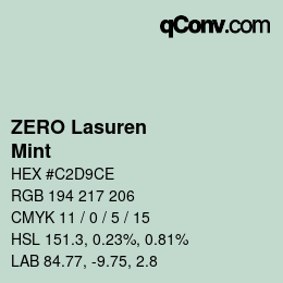 カラーコード: ZERO Lasuren - Mint | qconv.com