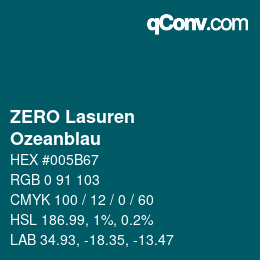 Code couleur: ZERO Lasuren - Ozeanblau | qconv.com