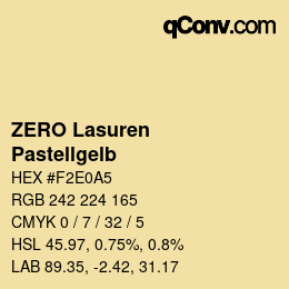 颜色代码: ZERO Lasuren - Pastellgelb | qconv.com