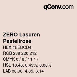 颜色代码: ZERO Lasuren - Pastellrosé | qconv.com