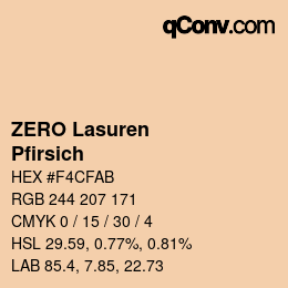 カラーコード: ZERO Lasuren - Pfirsich | qconv.com