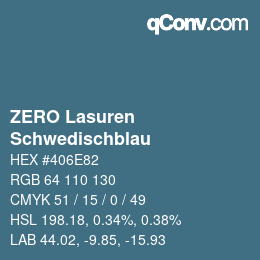 颜色代码: ZERO Lasuren - Schwedischblau | qconv.com