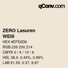 Farbcode: ZERO Lasuren - WEIß | qconv.com